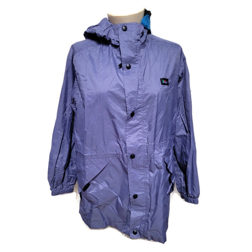 REI Elements Hooded Purple Nylon Jacket Size Large 12/14, Style 39264